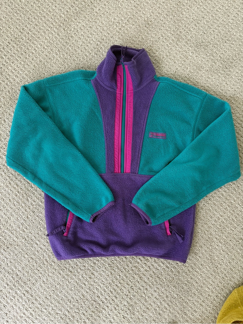 Columbia Kids Teal, Purple & Pink Half-Zip Fleece Pullover